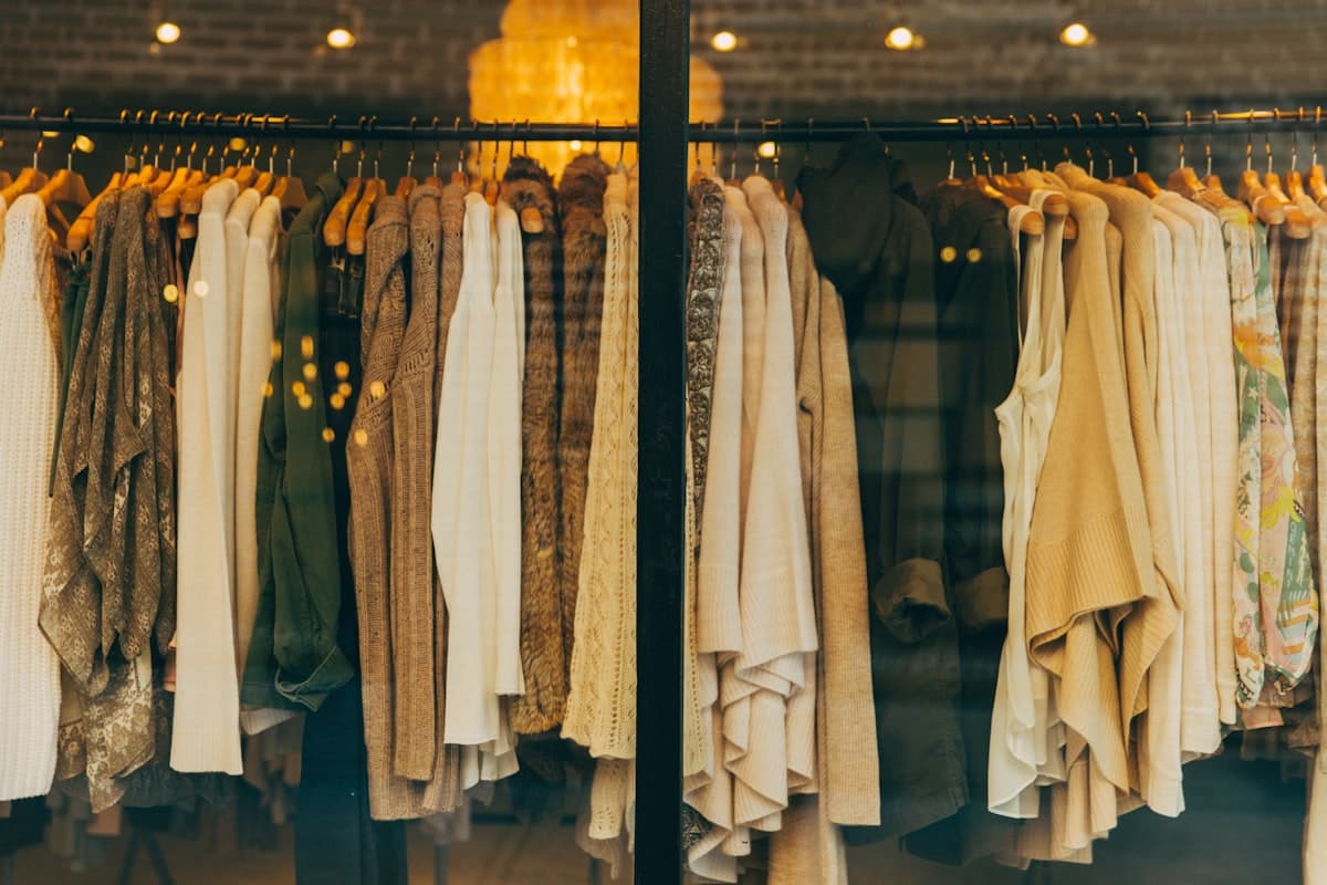 Clothing rail inside the studio